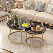 Modern Round Tempered Glass Nesting Tables, Metal Frame Coffee Tables, Living Room Table Setsniture/D Feito na China Comfortable Anniversary