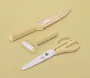 Neoflam Bebe 3pcs kitchen tools set Ceramic knife, Peeler, Scissors Yellow