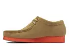CLARKS ORIGINALS Men's Light Tan Orange Suede Wallabee Shoes 26160204 SZ 9.5 NIB