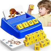 TOPGAMESYYDS Learning Toys for Kids Educational Toys Flash Cards Matching Letter Game Kid Gmaes Toys for 3-8 Year Old Boys Girls Birthday Halloween(Blue)