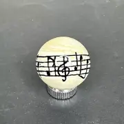 Contemporary Handmade Art Glass Marble 1.02" Sheet Music Notes Lampwork MIB