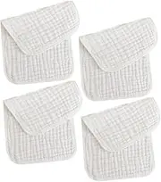 Ipetboom 4 Pcs Cotton Washcloths Breathable Quick Drying Towels for Bath Gentle Touch for Sensitive Skin Multi Purpose Drool Towels Present