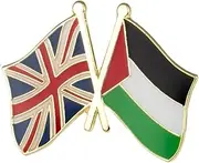[Pinstant] UK United Kingdom British Britain England Palestine Palestinian National Flag Crossed Flags Friendship Love Alliance Allies 1" Enamel Pin, 1 Inch, Enamel, enamel