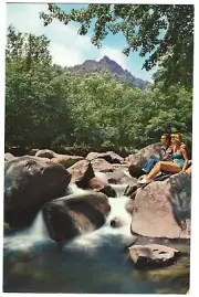 Springtime, Great Smoky Mountains, Chimney Tops, NC/TN, c1950's Unused Postcard
