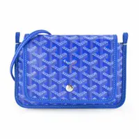 在飛比找ETMall東森購物網優惠-GOYARD PLUMET 經典LOGO翻蓋扁斜背包-天藍