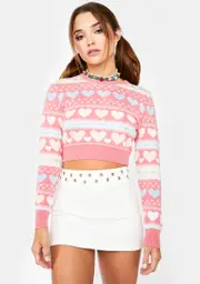 [Sugar Thrillz] Heart To Break Intarsia Sweater