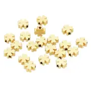 6 mm Four-Leaf Spacer Beads, 20 Pcs Spacer Beads for Jewelry Making, Light Gold