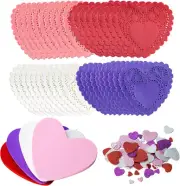 JOYIN Valentine Day 248 Pcs Heart Doilies Craft Gift Set with 200 Packs Heart Pa