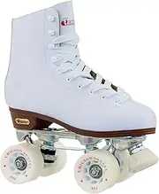 Women's Premium Leather Lined Rink Roller Skate - Classic White Quad Skates