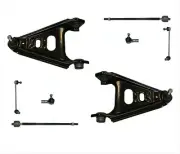 Fits For 08-2014 Smart ForTwo (2) Control Arms Tie Rods Ball Joints Links 8Pcs (for: Smart)