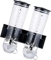 STARTIST Dry Food Cereal Dispenser Candy Dispenser Jar Multifunction 1.5L Each Kitchen Storage Container Wall Mount Canister for Snack, Black