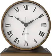 Mantel Clock European Metal Table Clock Modern Minimalist American Living Room Table Clock Desk Clock Creative Clock Bedroom Pendulum Clock Alarm Clock Alarm Clocks (Color : A) Aqiong