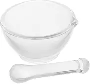 KOMBIUDA 1 Set Household Grinding Bowl Manual Pounding Mixing Bowl Rod Seasonings Pastes Guacamole Bowl Pesto Garlic Crusher Pepper Bowl Seasoning Mill Medicine Mixer Glass