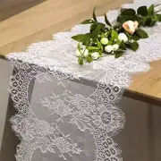 Vintage White Lace Table Runner Overlay Exquisite Lace Fabric 1pcs Plain White