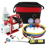 YaeTek 4CFM 1/3HP Rotary Vane Air Vacuum Pump HVAC A/C Refrigeration Kit AC M...