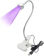 Bovmics USB 3W LED UV Ultraviolet Phone Glue Curing Lamp,UV Led Nail Lamp for Gel Nails,Portable Clamp Flexible Desk Lamps for Mobile Repair,Plug and Play Silver