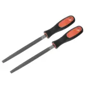 2pcs 6" Second High Carbon Hardened Steel Triangle Three Square File w Handle