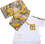[GLSTOY] Boys Summer Suit Cover up Trendy Clothes Summer Summer Outfit Shortalls Clothes Summer for Boy Short Sleeve T-shirt for Boys Polyester (polyester)