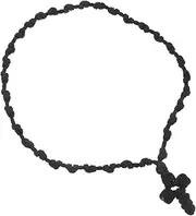 [LIFKOME] Ethnic Faith Prayer Necklace Men's Gold Handwoven Cord Beads Faithful Symbol Fashion Jewelry