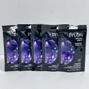Dylon Permanent Fabric Dye Intense VIOLET 1.75 oz Lot of 5 Tie Dye Clothing