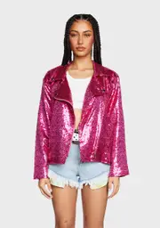 Sparks Of Joy Sequin Moto Jacket