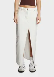 [Lioness] Split Midi Skirt - Porcelain