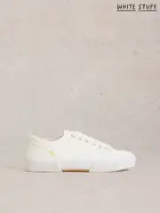 White Stuff White Pippa Canvas Lace Up Trainers (F48329) | $81