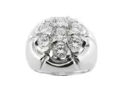 Genuine 1.50ct Round Cluster 7Stone Mens Wedding Band Ring 10K White Gold GH I1