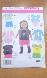 18" Doll Clothes Pattern Simplicity 1902 - New, Uncut - American Girl & Others