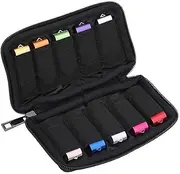 USB Flash Drive Case Soft Material Thumb Drive Holder case, USB Drive Holder Organizer, Portable Electronic Accessories Bag for USB Memory Stick with 10 Slots