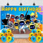 Astro Cartoon Bot Backdrop 5x3 Vinyl Robot Birthday Party Supplies Photography Background Picture Photoshoot Cake Table Decor Banner Shoot Drapes Poster