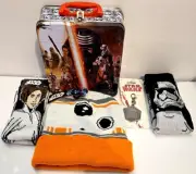 Star War Pre-Owned Tin Box (8x3x6), New Keychain, New Beanie & 2 New Crew Socks