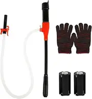FwQoFvk Liquid Transfer Pump, Battery Powered Fuel Transfer Pump with Flow Control Nozzle, Electric Siphon Pump, Efficient Hand Fuel Pump for Gas Fuel Diesel Water Transfer