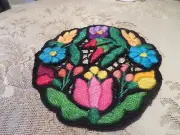 Kalocsa Hungarian new hand embroidered table clout colorful richelieu