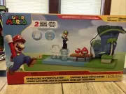 Super Mario Sparkling Waters Playset w/ Luigi & Huckit Crab 2.5" Action Figures