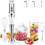 Cordless Immersion Blender: 4-In-1 Rechargeable Electric Hand Blender, 21-Speeds