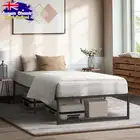 King Single Bed Base Metal Black 37cm High Under Bed Storage