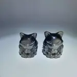 🦋 SIMPLE CRYSTALS【飾品配件】銀曜九尾狐 銀曜石 九尾狐通孔 通孔件 配件 DIY 💳 可刷卡分期