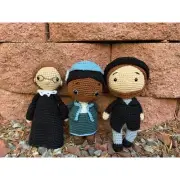 Crocheted Historical Dolls: Ruth Bader Ginsburg, Rosa Parks, Abe Lincoln
