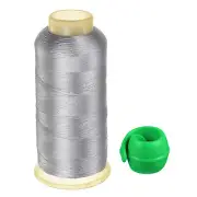 Polyester Embroidery Thread and Thread Spools Savers Kit, Grey Green