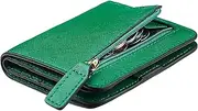 [Toughergun] Womens RFID Blocking Small Compact Bifold Luxury Genuine Leather Pocket Wallet Ladies Mini Purse with ID Window