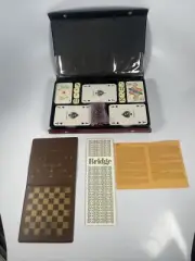 Vtg Rare altenburg Stralsunder 1765 Travel Game Set New Chess Playing Cards Dice