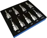 9pcs 3/8 inch Imperial Hex Allen Key Socket Bit 2mm to 10mm