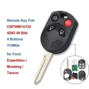 Remote Car Key Fob 4 Buttons 315MHZ with 4D63 Chip for Ford Expedition CWTWB1U72