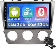 10.1 Inch IPS Touchscreen Android 12 Car Stereo for Toyota Camry 2006-2011 with Wireless CarPlay & Android Auto 2+32GB Car Radio, Support GPS, WiFi 6, Bluetooth,5.4, FM, Backup Camera, (Manual A/C)