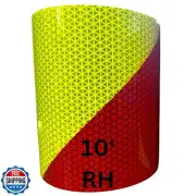 Reflective Solutions- V98 Chevron Reflective Tape- Lime Yellow Red Stripe- 6i