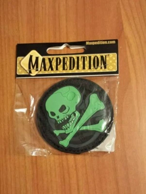 Skull Morale Patch maxpedition SKULZ glow in the dark hook and loop patch PVC