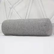 Teieas Round Roll Cylinder Bolster Pillow with Removable Cover 5.9x17.7in Grey