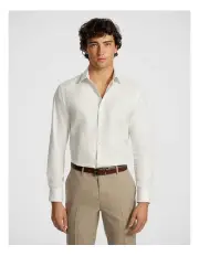 [yd.] Archer Slim Plain Dress Shirt in White