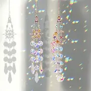 Moorle Sun Catcher Crystal Window – Pack of 2 Hanging Rainbow Crystal Decoration with Prism Effect for Window Decoration, Garden and Home Suncatcher Light Catcher Wind Chime Sun Chime Window Hanger